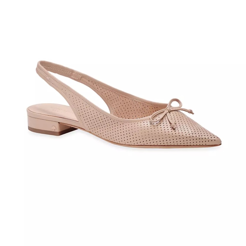 Kate Spade - Veronica Perforated Leather Slingback Flats. Worn only 2 times!!